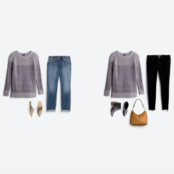 🎉 HP 🎉 Like New 💜 Fate, contrast Long sleeve crewneck sweater 💜 Wmn Medium - Picture 11 of 11